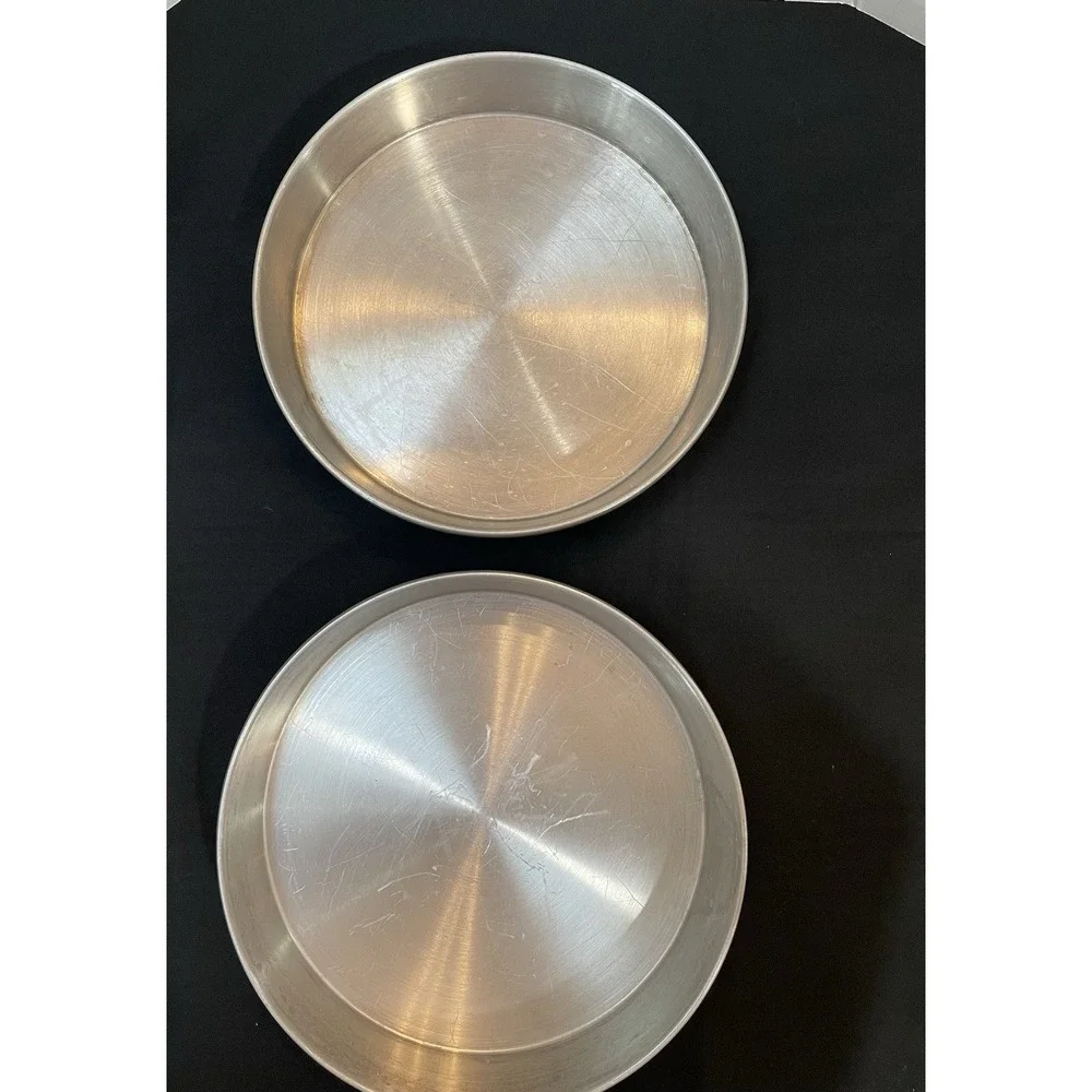 Vintage MCM Set of 2 Mirro Cake Layer Pie Pans 8